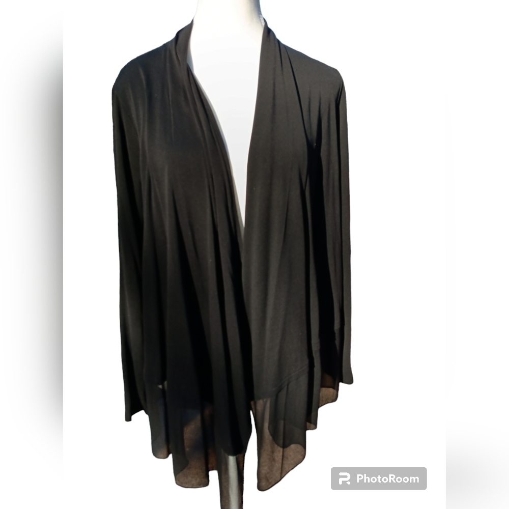 Eileen Fisher Open Front 100% Silk Cardigan Size M
